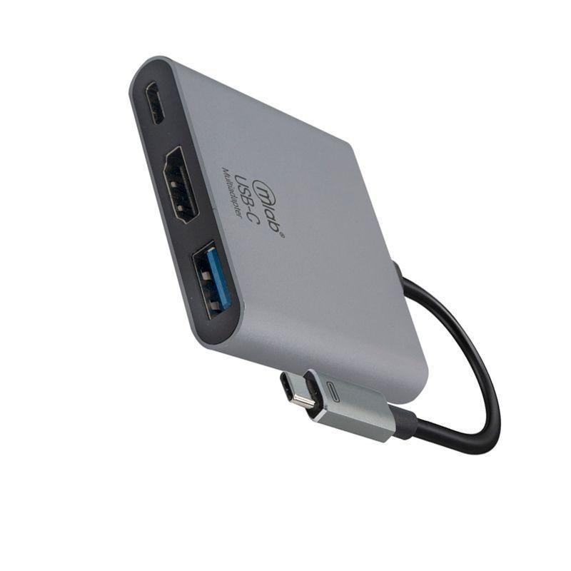 Adaptador Hub USB Tipo C 3 en 1 con HDMI 4K y USB 3.0 de Mlab-2