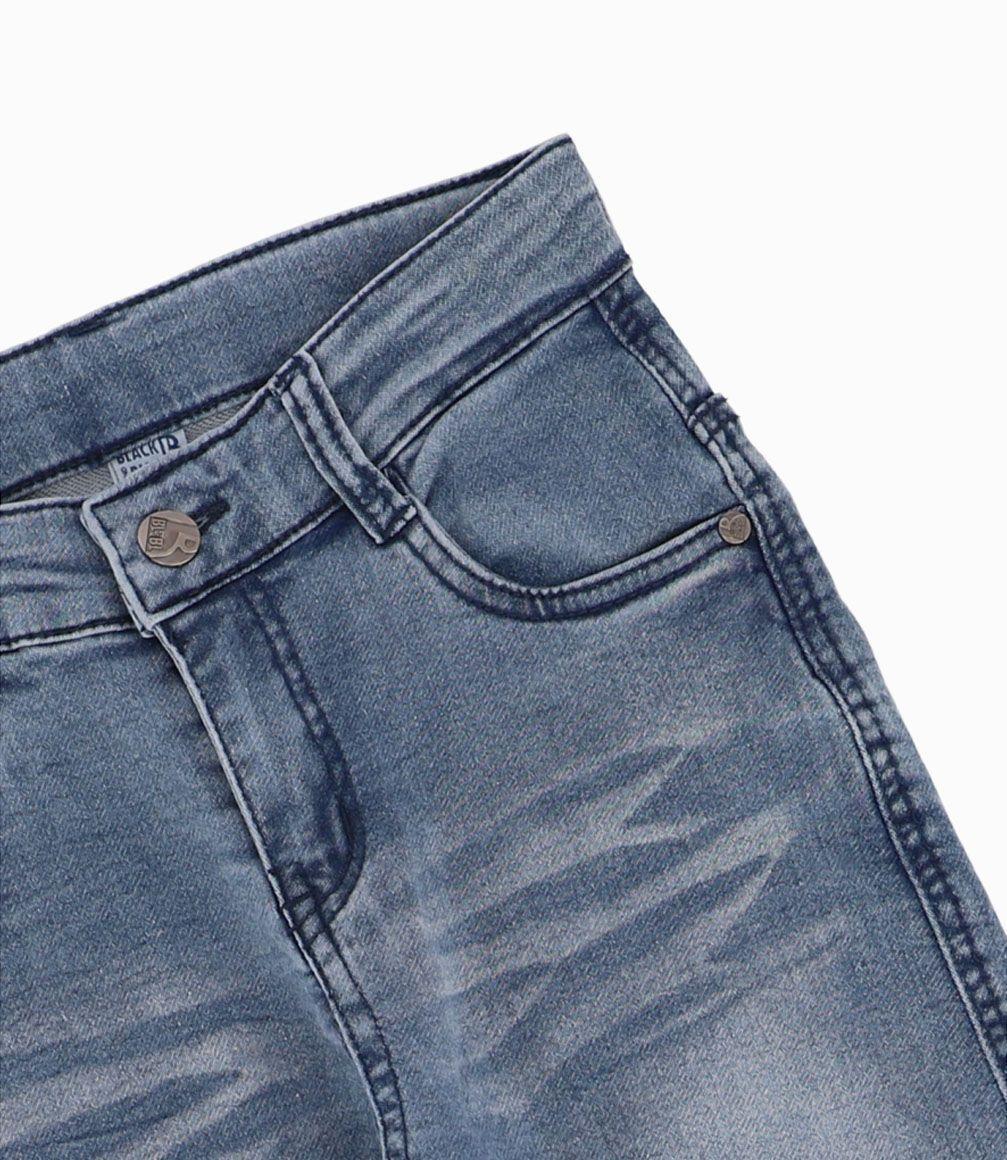 Jeans Con Rasgado Sutil Niño Denim Azul Black and Blue-1