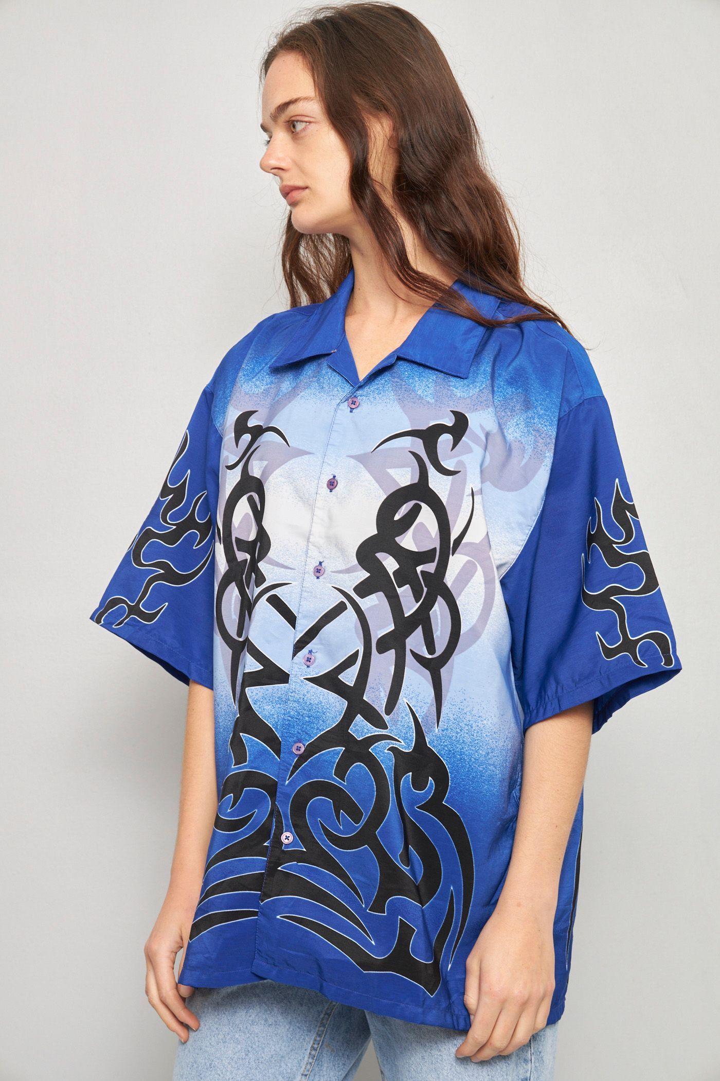 Blusa casual reciclado azul club shirt talla XL -1