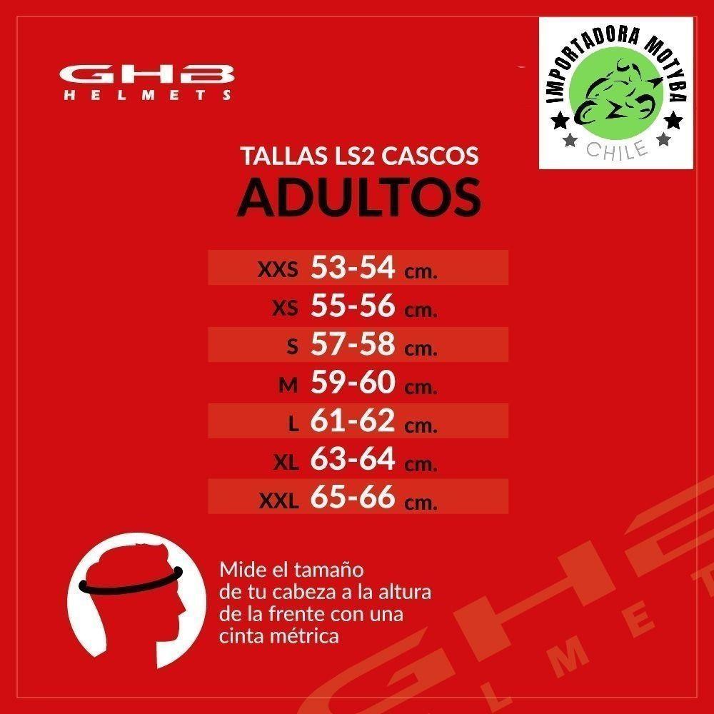 Casco Abatible Ghb Xecuro Negro/rojo Doble Visor Talla M-2