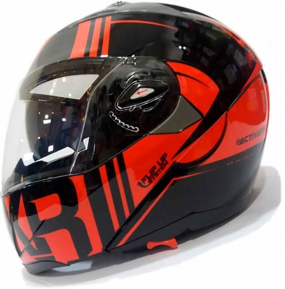 Casco Abatible Ghb Xecuro Negro/rojo Doble Visor Talla M-0