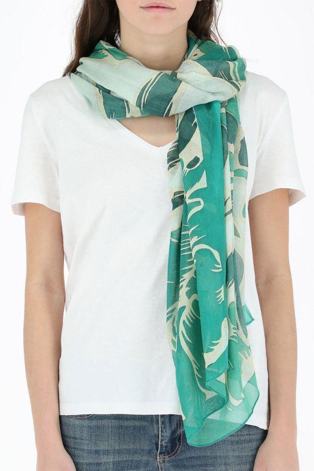 Pañuelo Estampado Verde Organic Nature Jacarandá Humana-2