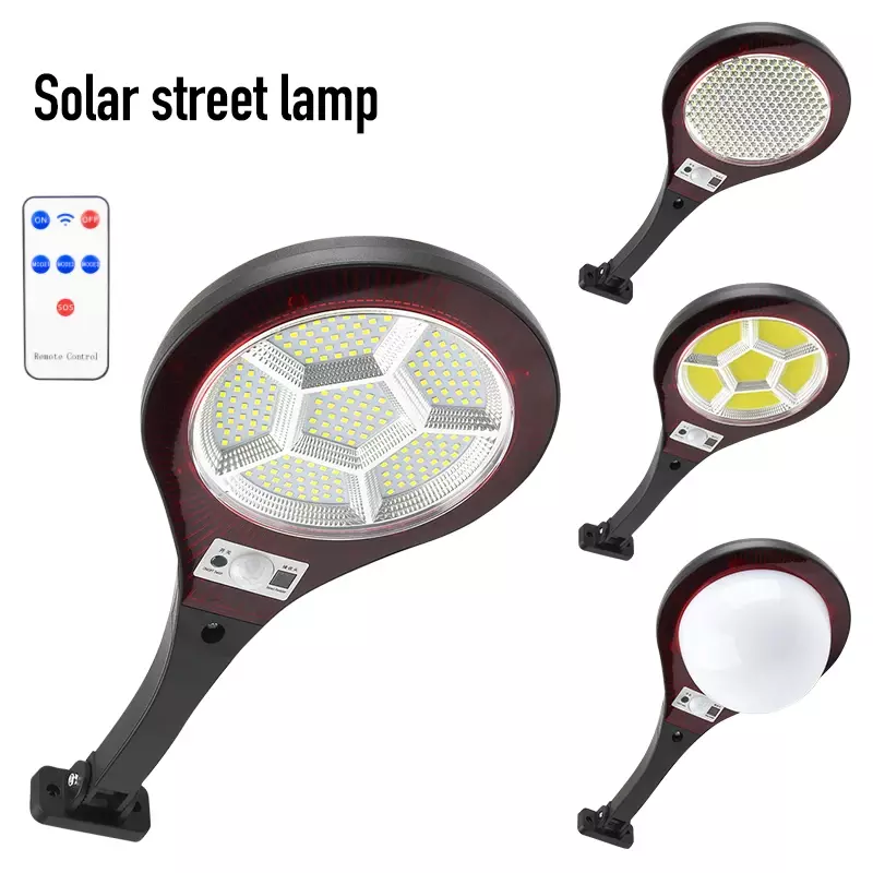 Lampara De Calle Cob Led Con Carga Solar Pir Control Remoto-2