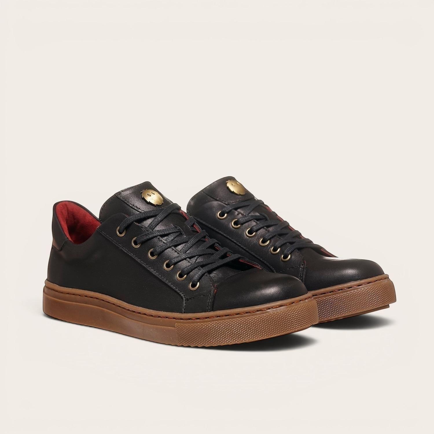 Zapatilla de Cuero Original Tronador OLKI - Negro/Cristal-0