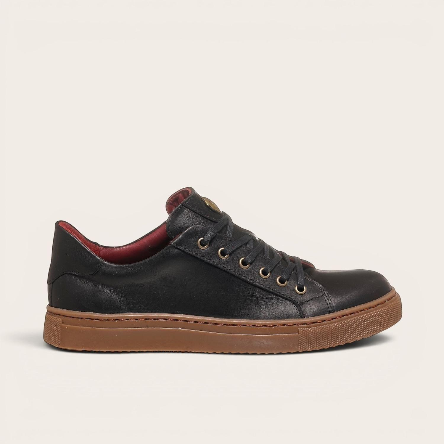 Zapatilla de Cuero Original Tronador OLKI - Negro/Cristal-2