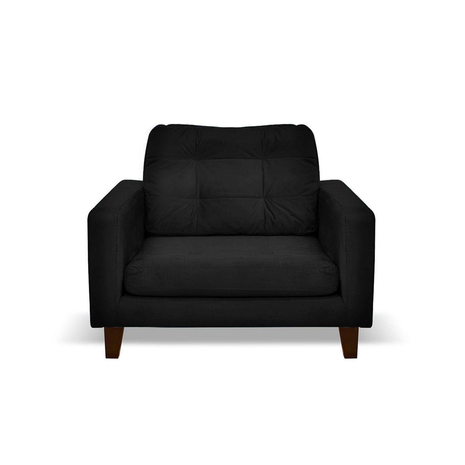 Sofa Napoles 1 Cuerpo Tela Velvet Negro-0