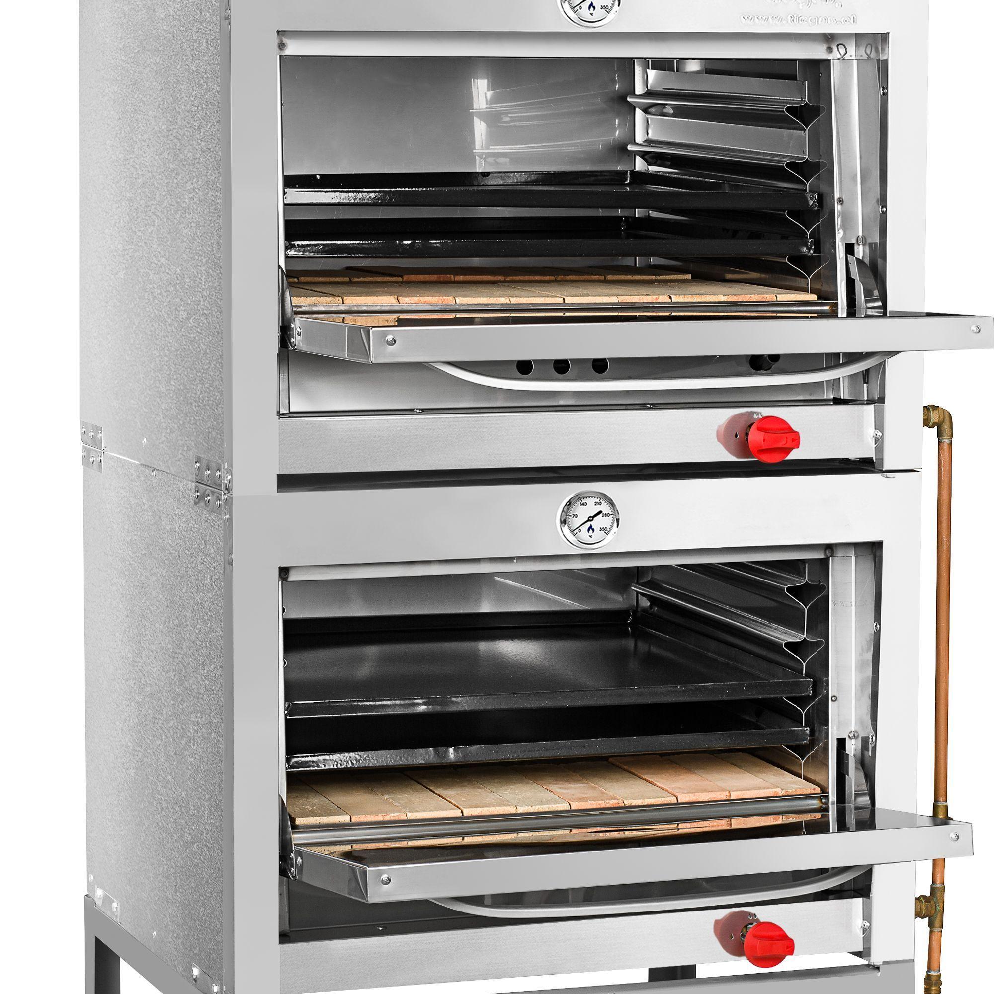 Horno Ticgas 2 Cámara Inox. Industrial. 58x65 gas Licuado-2