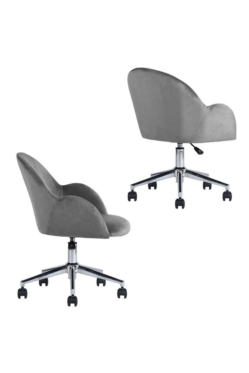 Silla Chiozza Oficina Terciopelo Gris-3