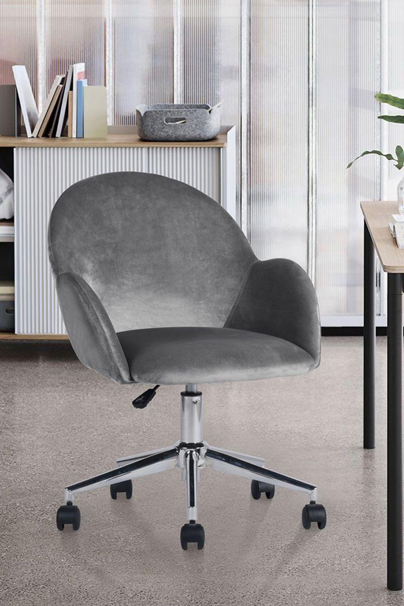 Silla Chiozza Oficina Terciopelo Gris-5