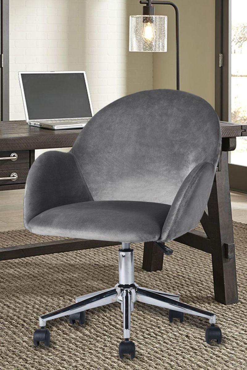 Silla Chiozza Oficina Terciopelo Gris-1