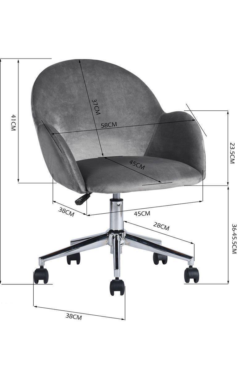 Silla Chiozza Oficina Terciopelo Gris-2