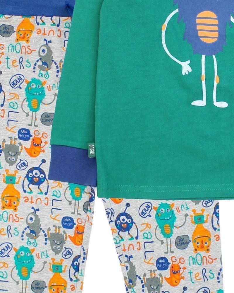 Pijama Kids Niño Algodón Monster Ficcus-2