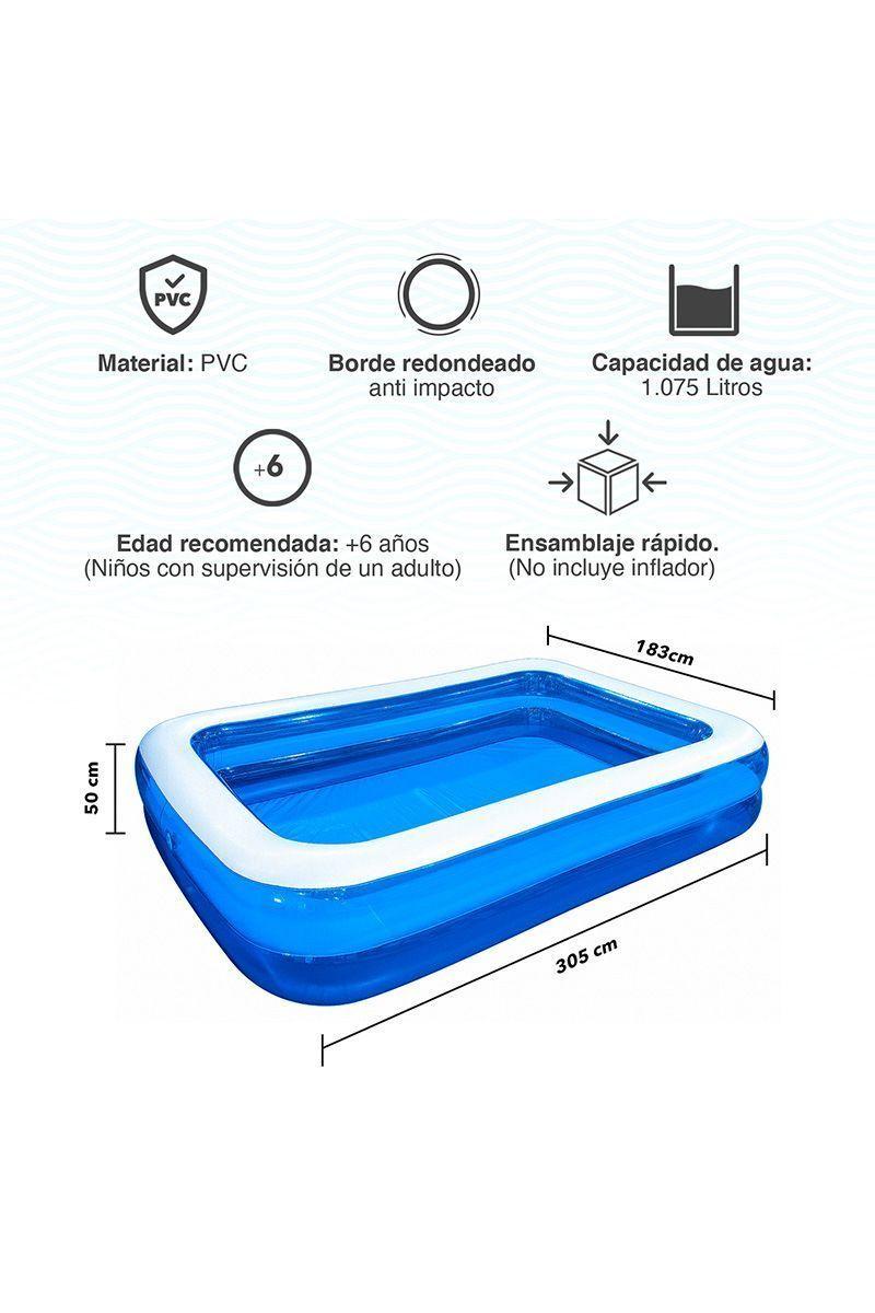Piscina Inflable 1075 L 50x183x305 cm Azul-2