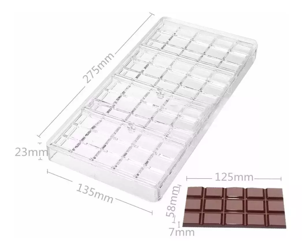Moldes De Chocolate Policarbonato Moldes Barra De Chocolate4-2