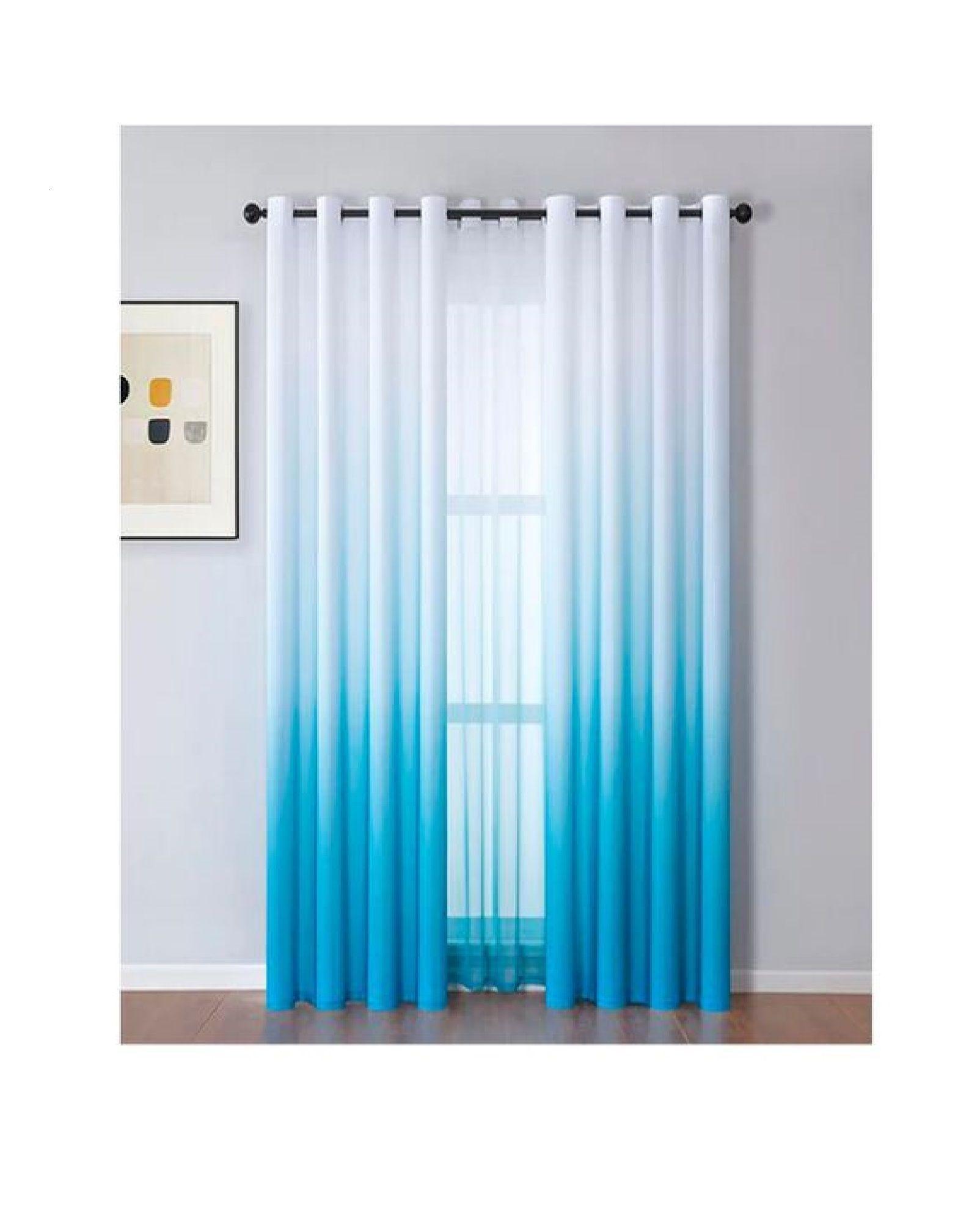 set 2 cortinas tipo visillo degrade Azul-1