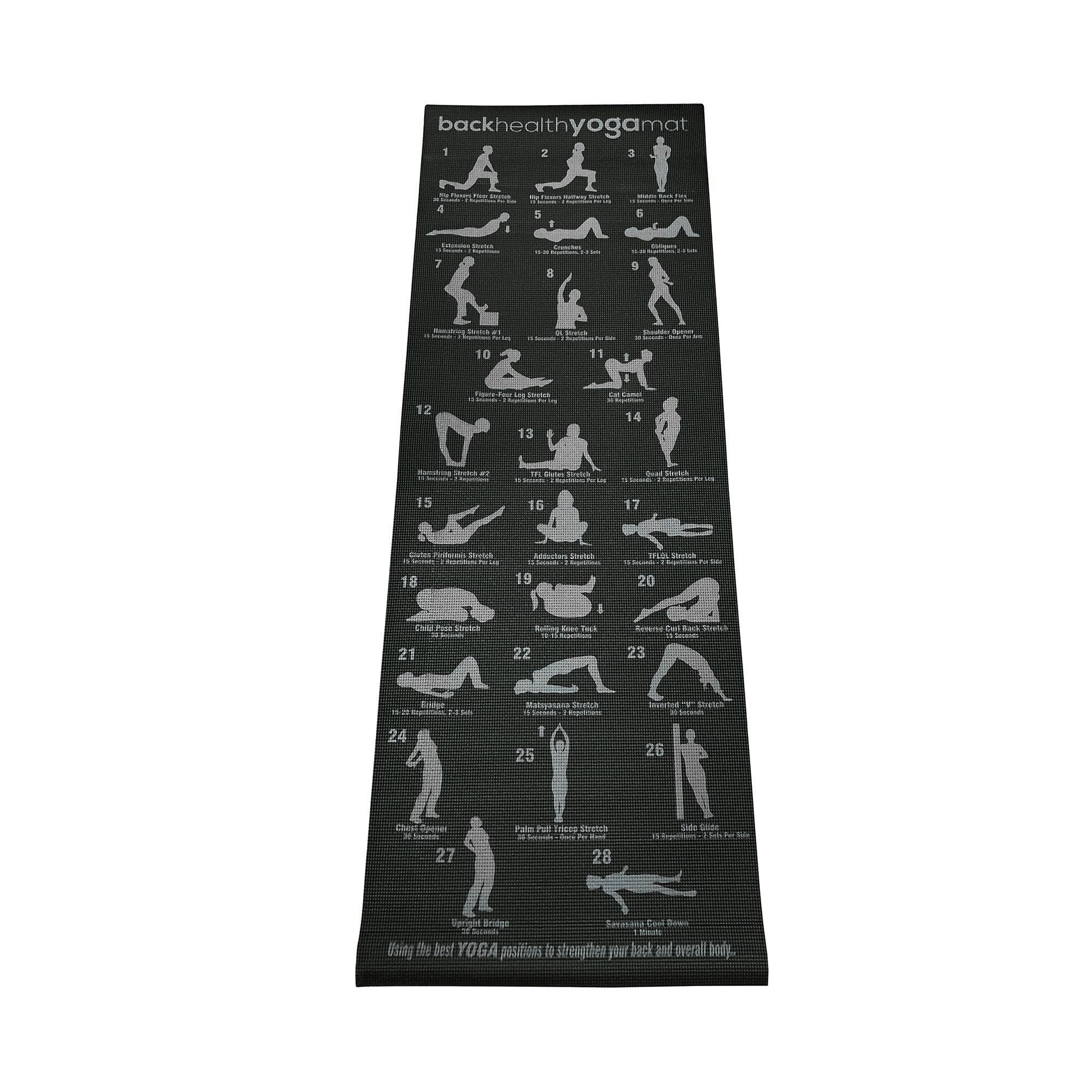 PAck de 3u Mat de yoga 6 mm pvc negro estampado con 28 posturas-3