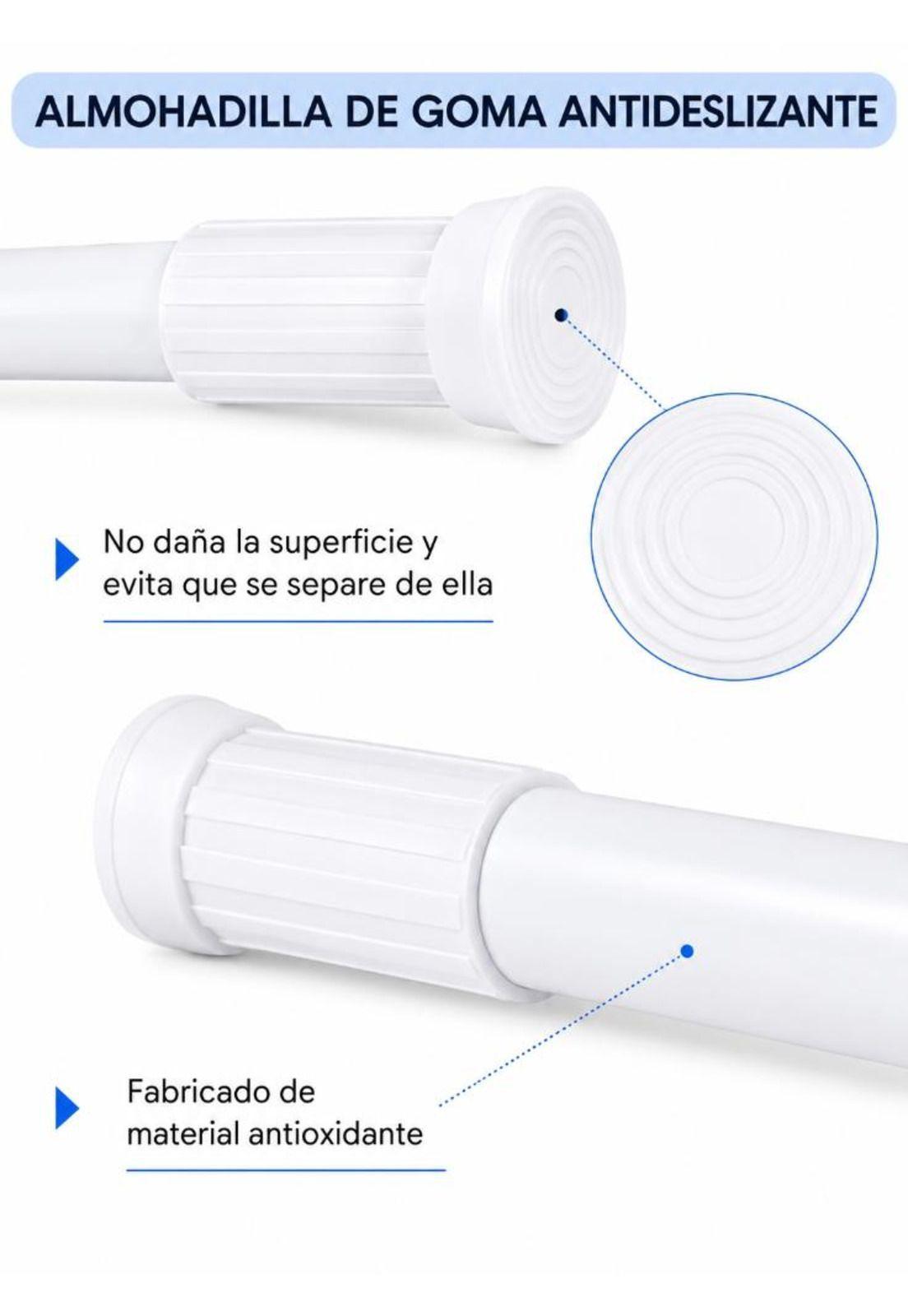 Barra Extensible Cortina Ducha 110-200 cm Acero Cromado-9