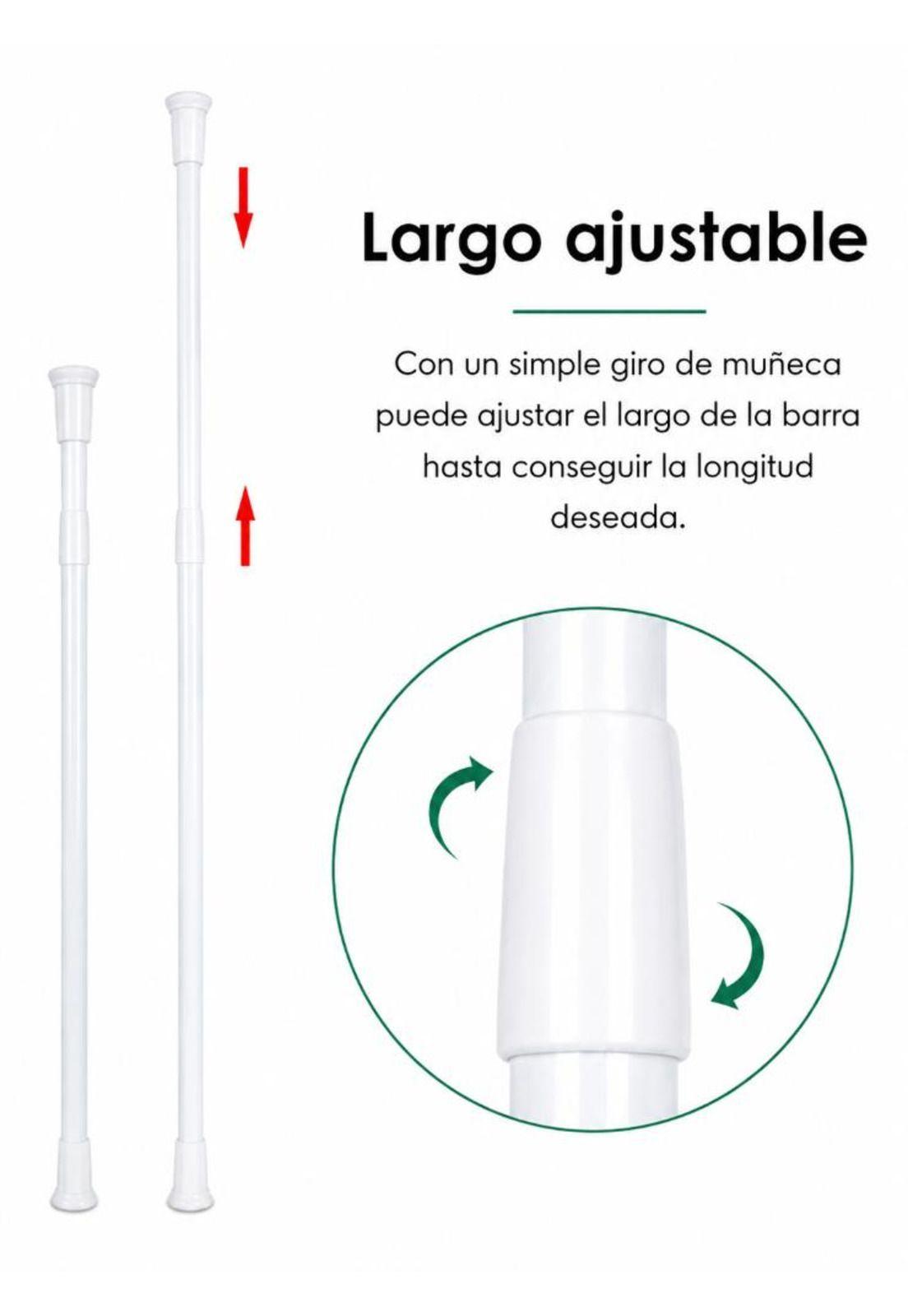 Barra Extensible Cortina Ducha 110-200 cm Acero Cromado-8