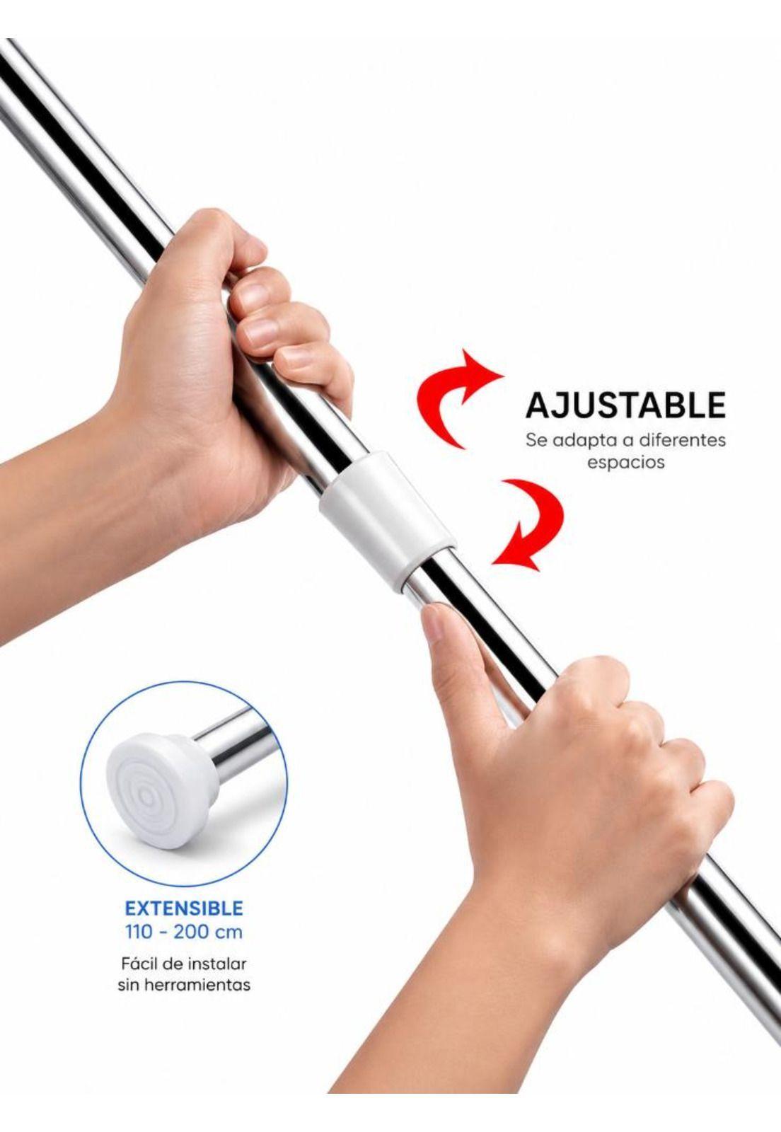 Barra Extensible Cortina Ducha 110-200 cm Acero Cromado-2