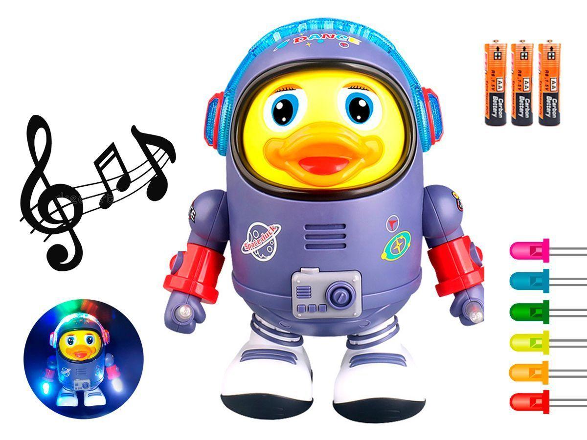 Robot Espacial Pato Bailarín Luces Led Juguete Niñ-0