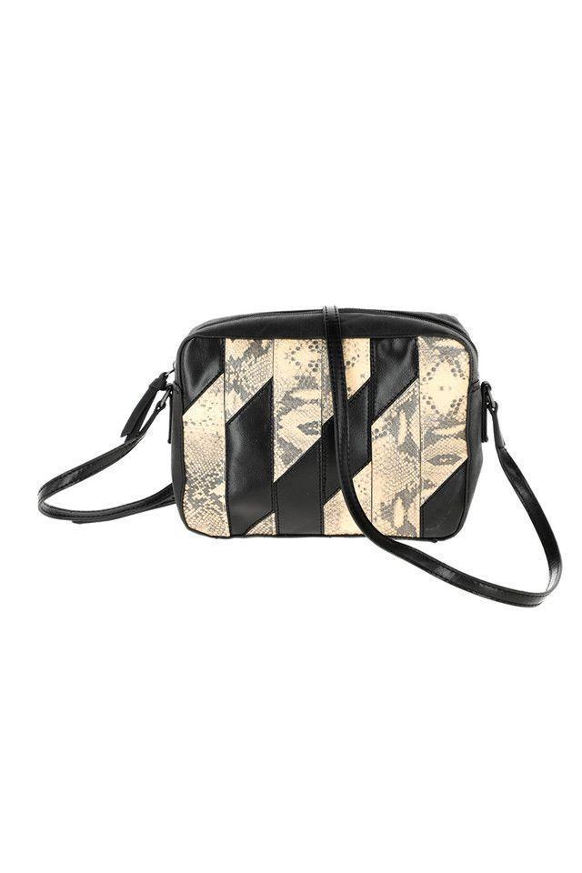 Cartera Cruzada Culebra Negro Humana-0