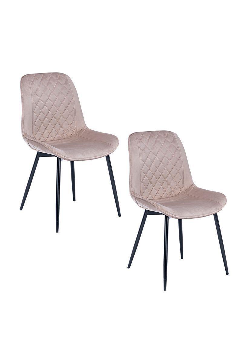 Pack 2 Sillas de Comedor de Terciopelo Gris-0
