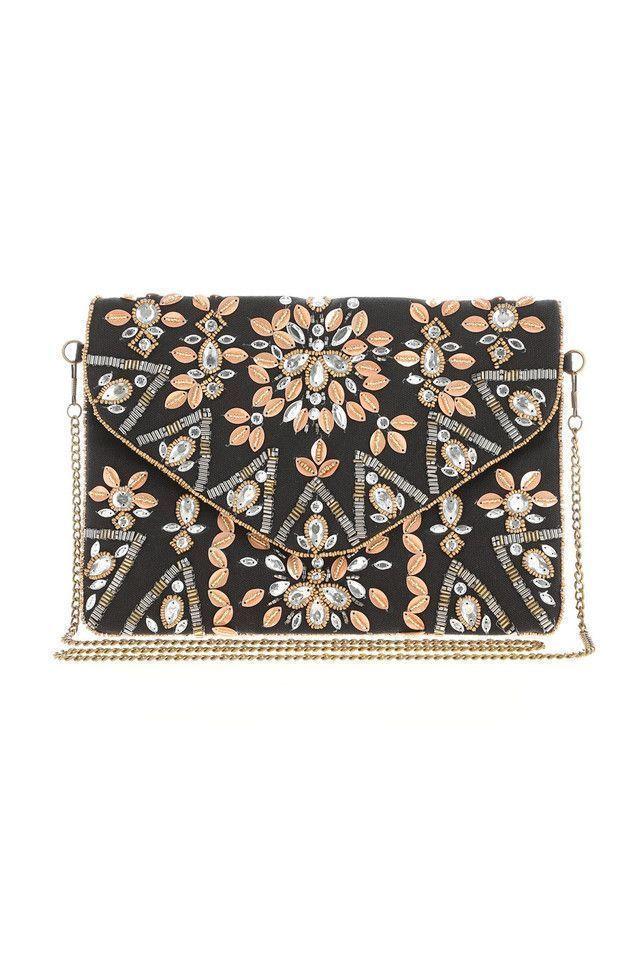 Cartera Fiesta Negra Pétalos Humana-0