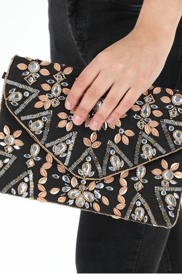 Cartera Fiesta Negra Pétalos Humana-2
