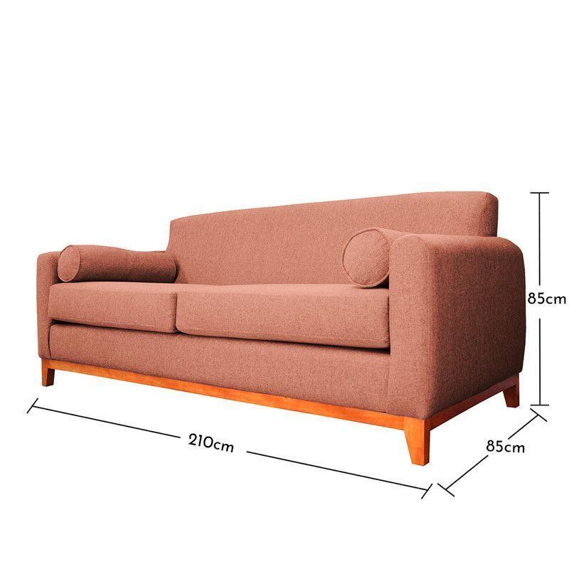 Sofá Meli Chenille Tipo Lino Palo Rosa 3 Cuerpos-4