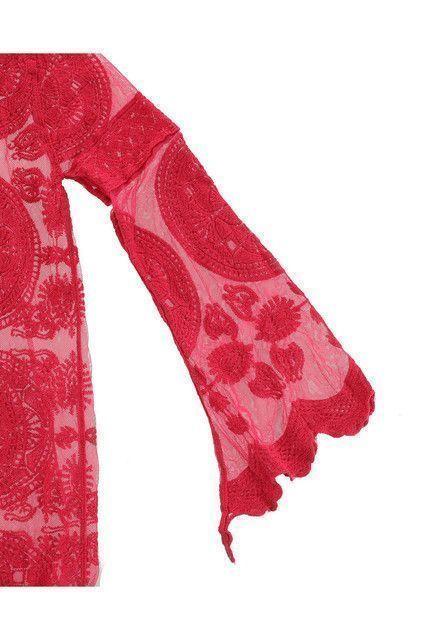 Kimono Urbano Fuchsia Folk Fire Macramé Humana-2