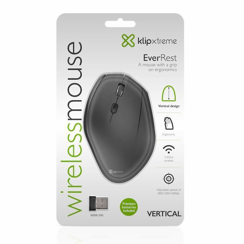 Mouse Vertical Klipxtreme EverRest Negro-3