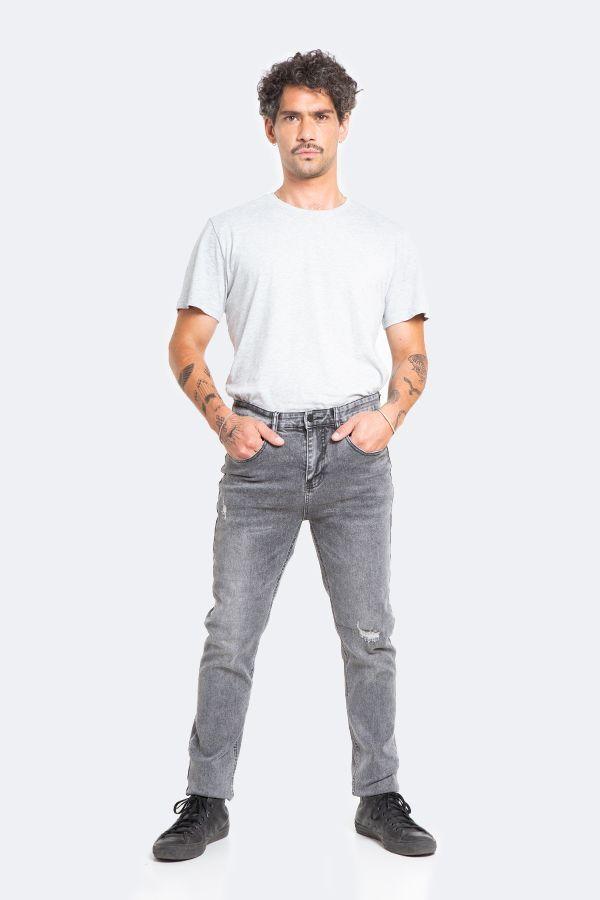 Jeans Hombre Slim Gris Focalizado suave con Destroyer-3