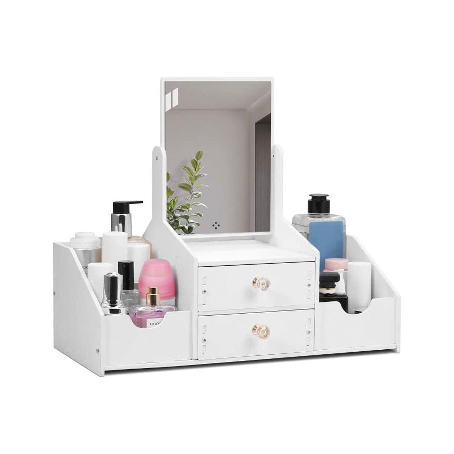 Cosmetiquero Organizador de Maquillaje Con Espejo Diseño Rectangular Armable-0