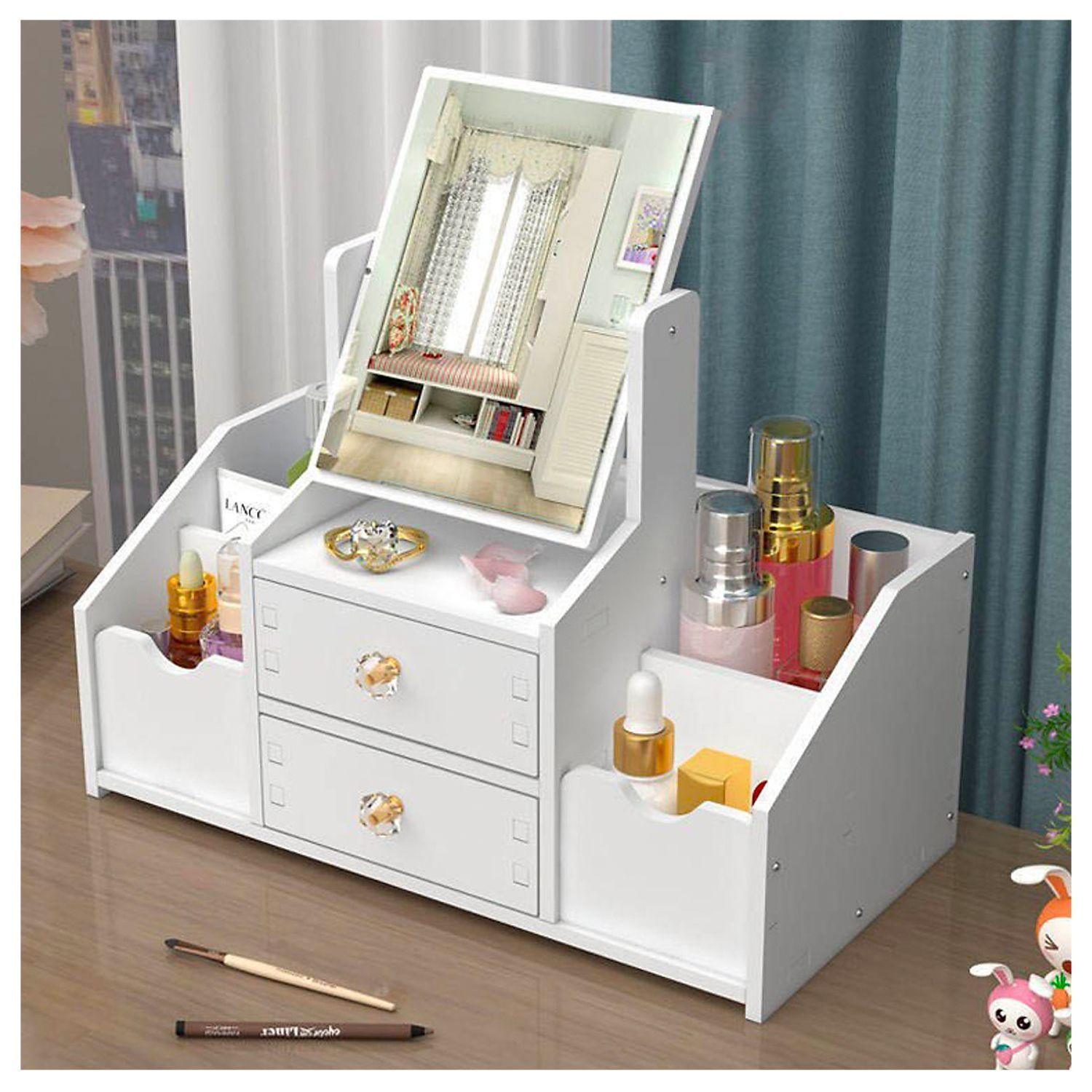 Cosmetiquero Organizador de Maquillaje Con Espejo Diseño Rectangular Armable-2