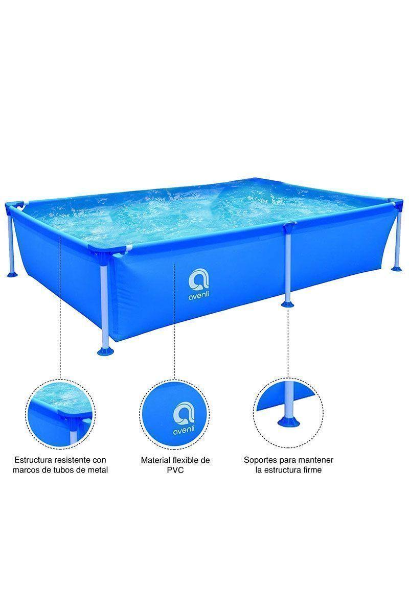Piscina Rectangular 1125Lts 42x188x127cm Celeste-3