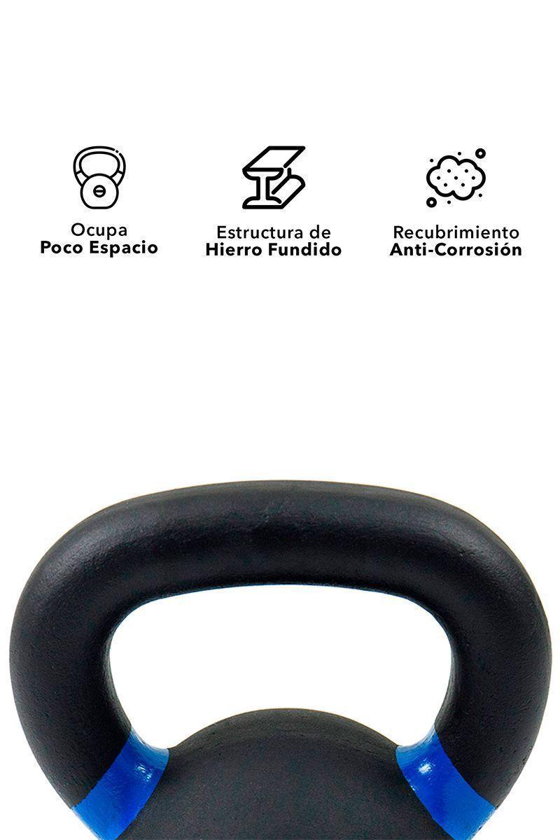 Kettlebell de Hierro Fundido 12 Kg Negro-4