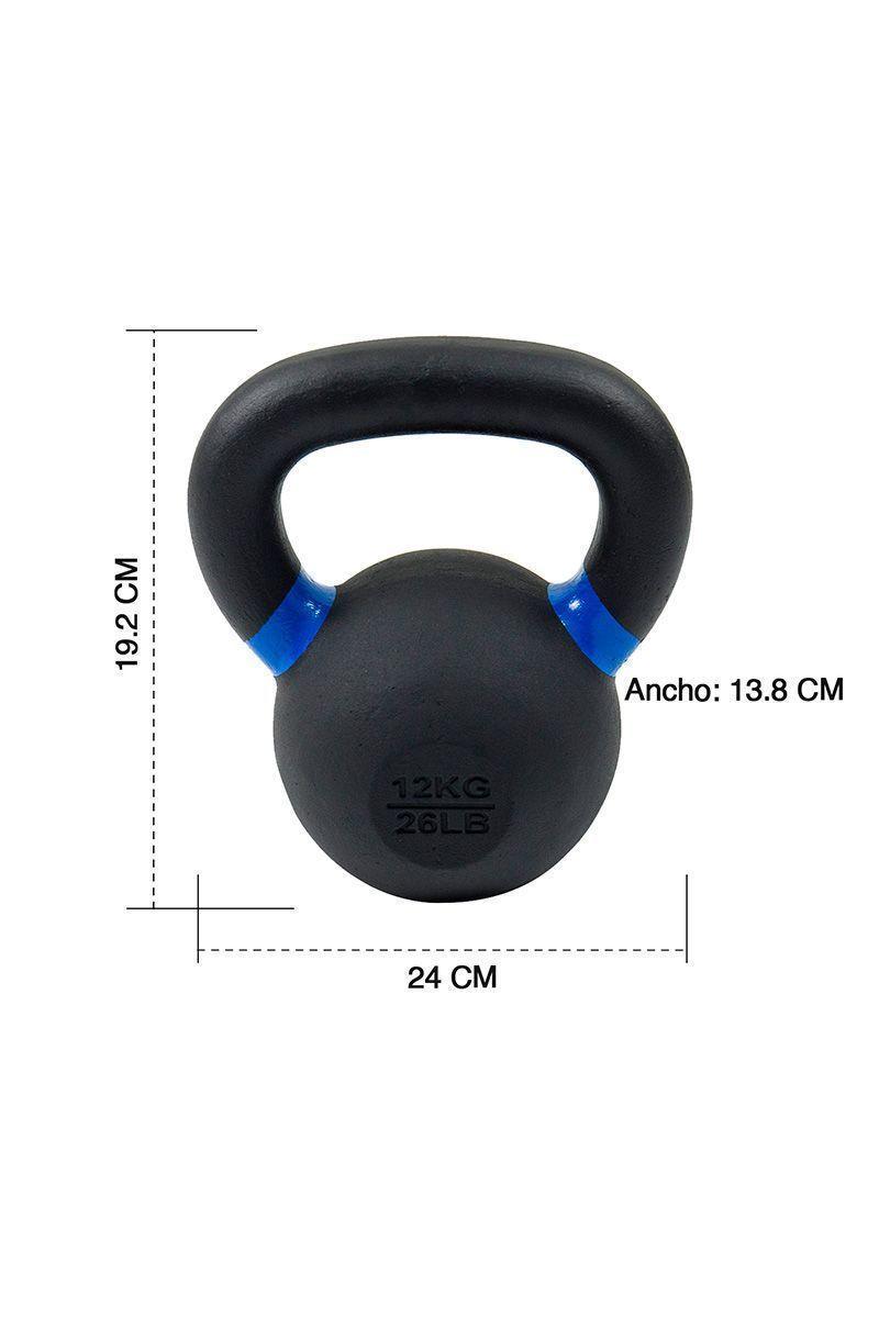 Kettlebell de Hierro Fundido 12 Kg Negro-2