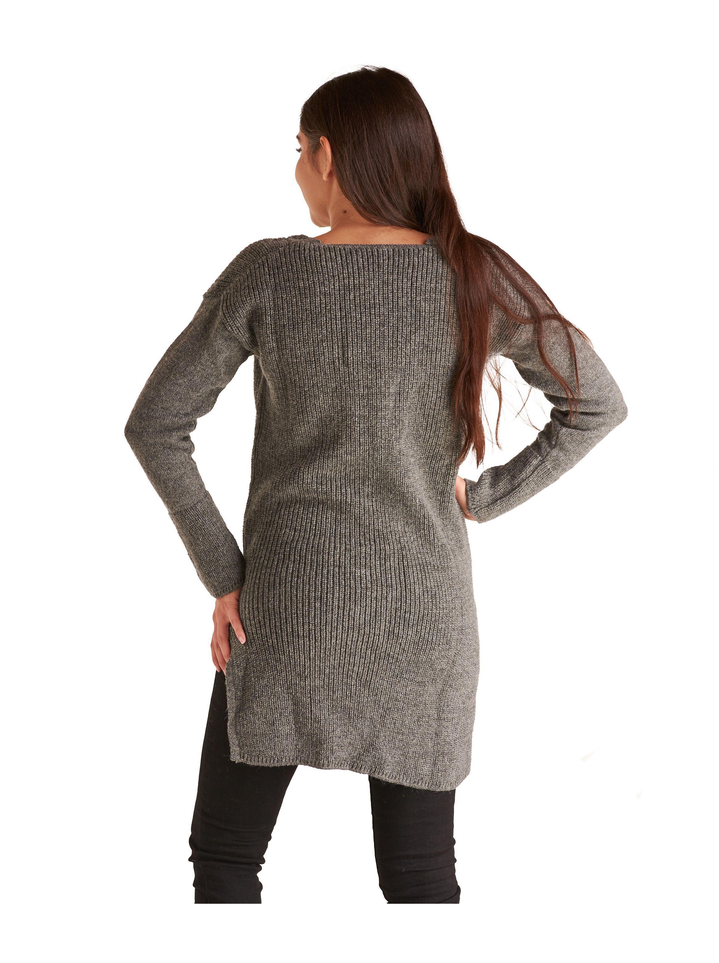 Sweater Largo escote V. Tajalí Laterales.-2