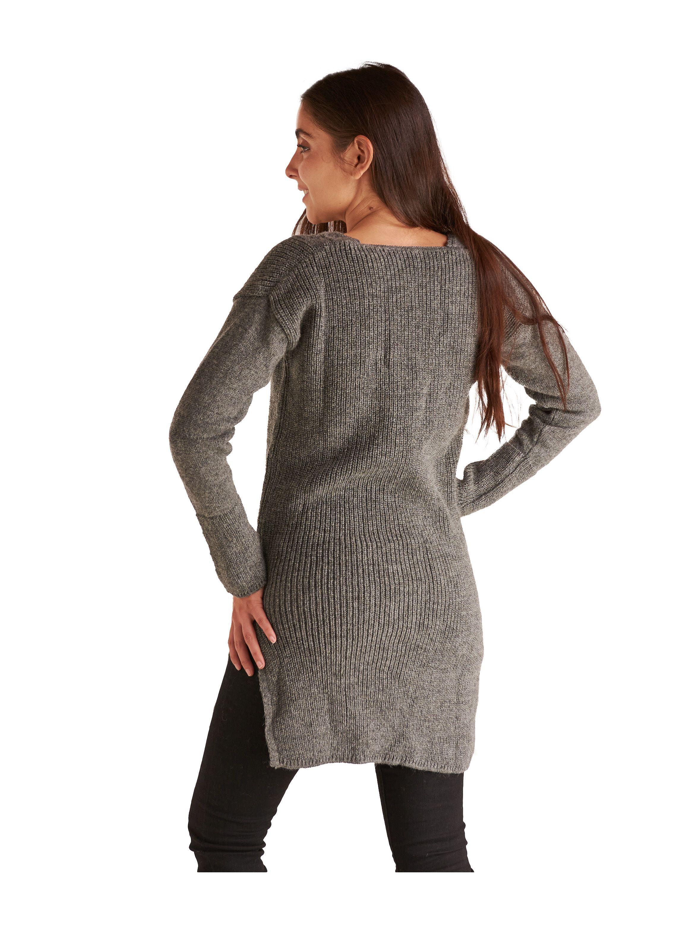 Sweater Largo escote V. Tajalí Laterales.-1