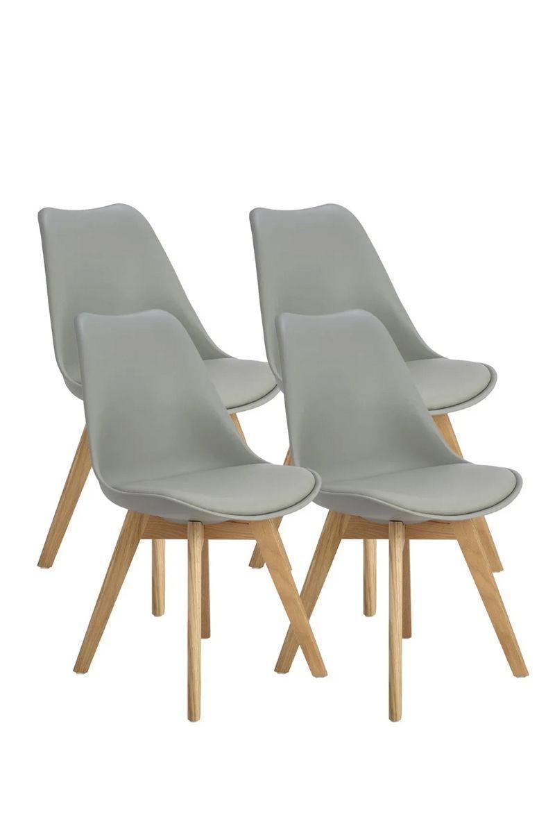 Pack 4 Sillas Eames Tulip con Cojín Gris-0