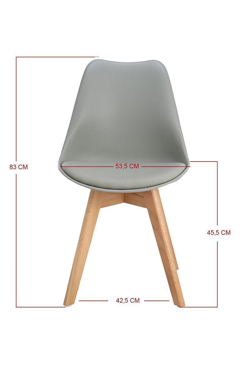 Pack 4 Sillas Eames Tulip con Cojín Gris-2