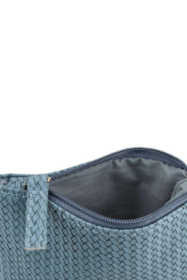 Billetera Monedero Azul Trenzado iD-1