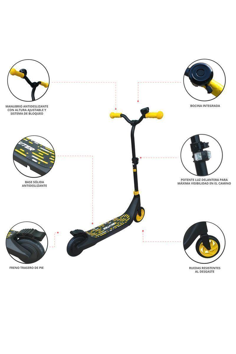 Scooter Eléctrico Faro Altura Ajustable Amarillo-3