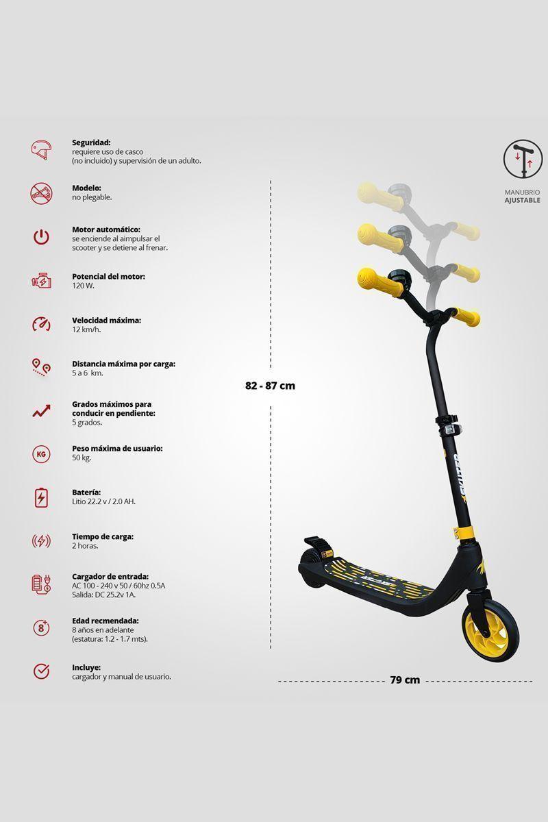 Scooter Eléctrico Faro Altura Ajustable Amarillo-2
