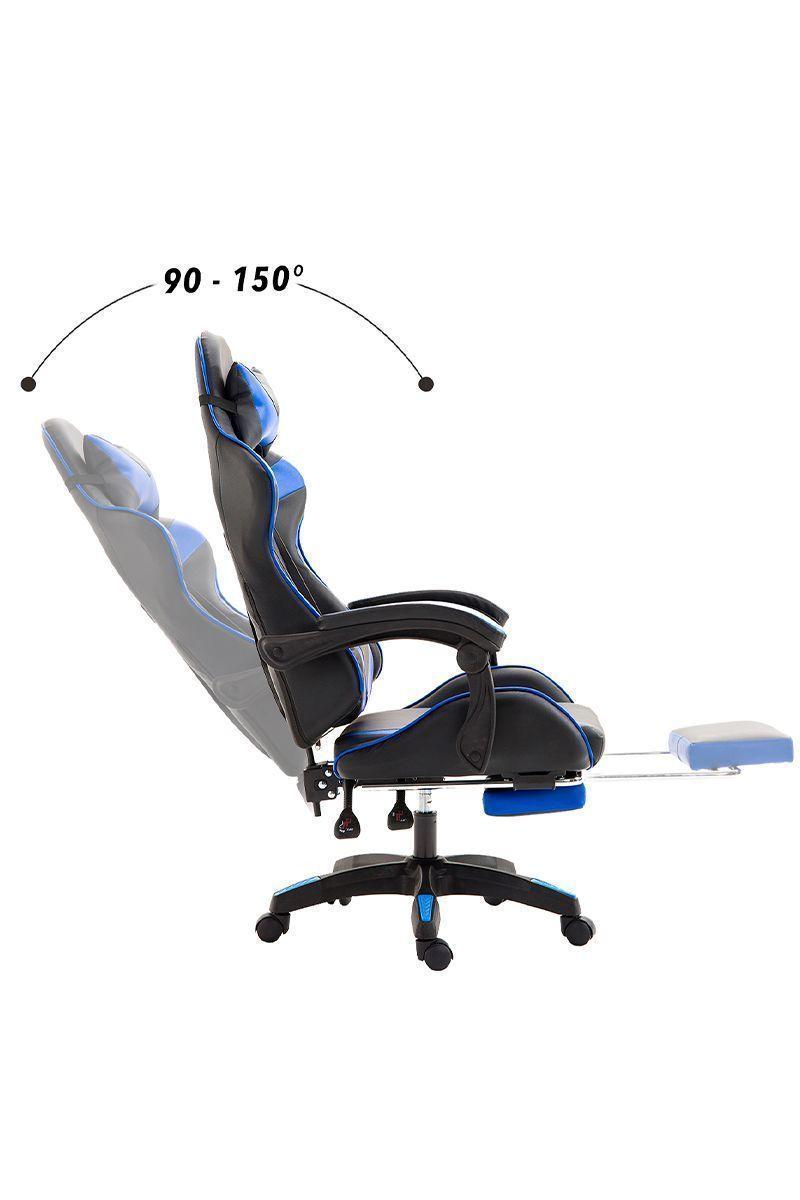 Silla Gamer Ultimate Racing con Reposapiés Azul-3