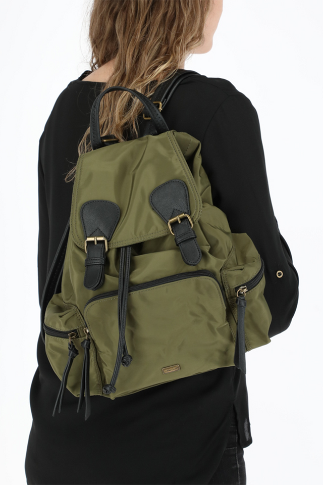 Mochila Nylon Militar Verde Humana-3