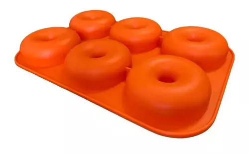 Pack X2 Moldes De Silicona Donas Moldes Donuts Molde Dona 6 Naranja-6