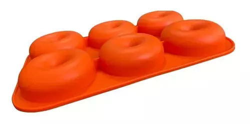 Pack X2 Moldes De Silicona Donas Moldes Donuts Molde Dona 6 Naranja-4