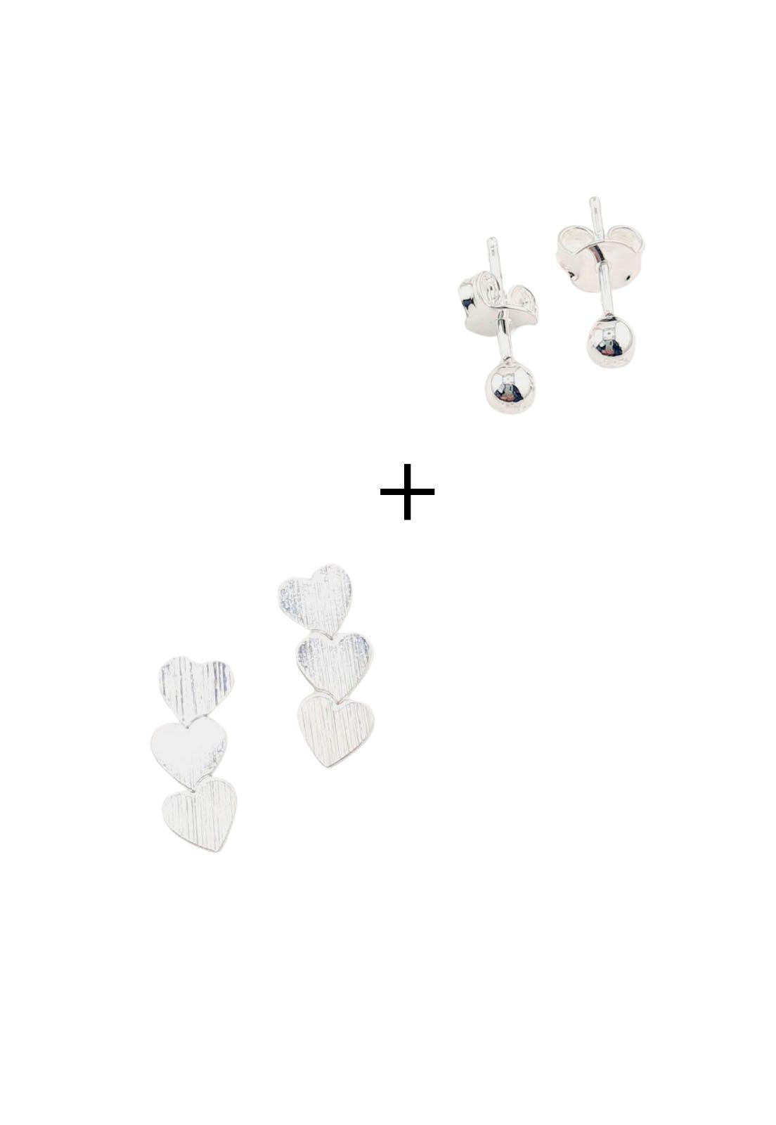 Pack Aros Baño de Oro Blanco Cali.-0