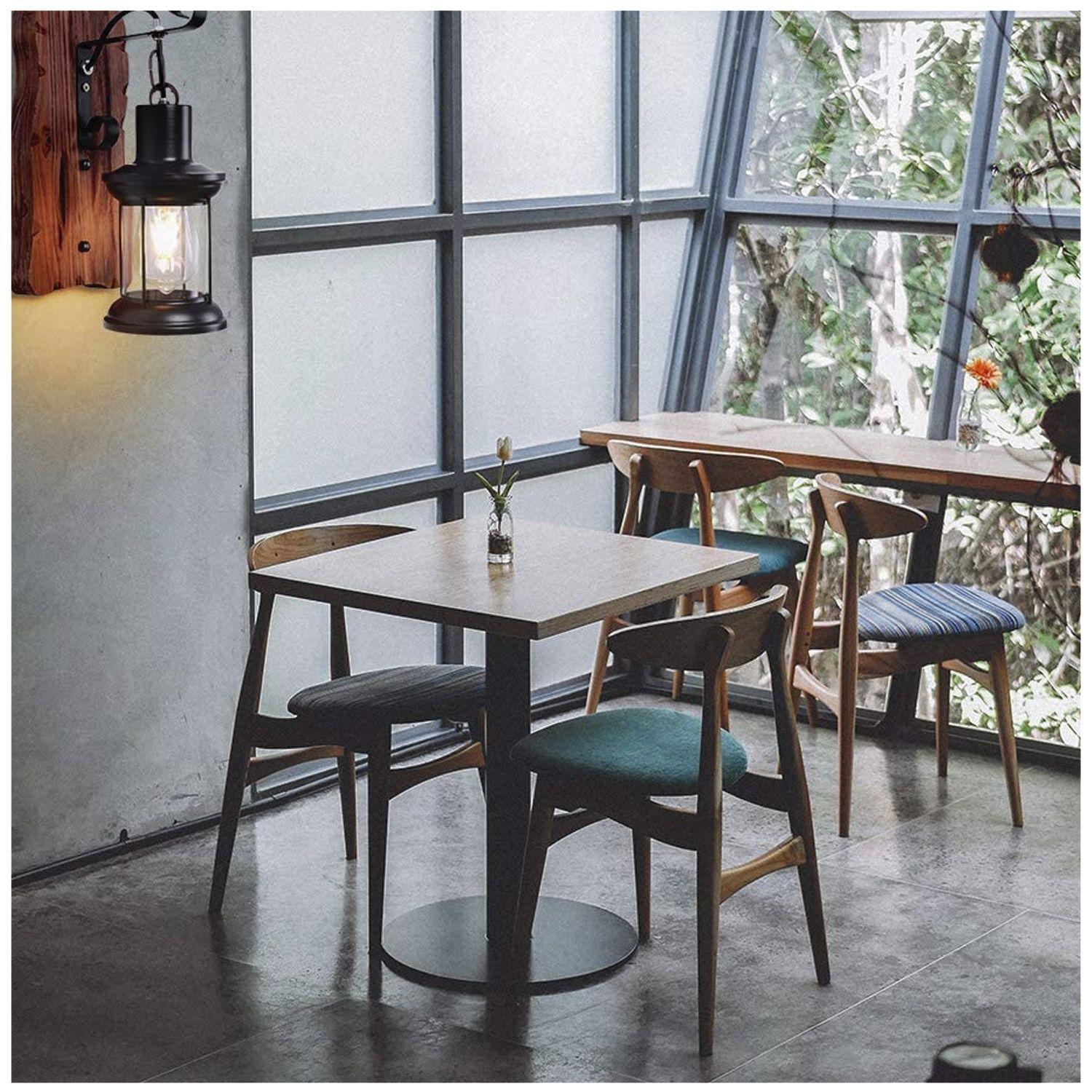 Apliqué Tipo Farol Porta E-27 Madera Kavet II-4